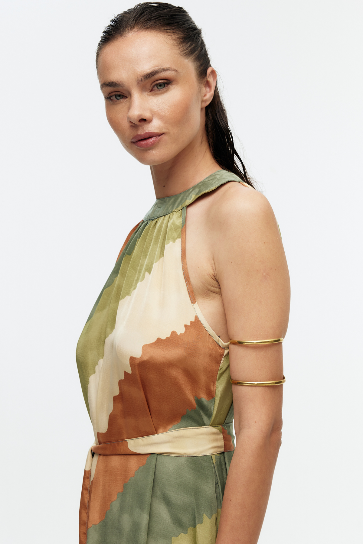 Halter yaka maxi elbise 5