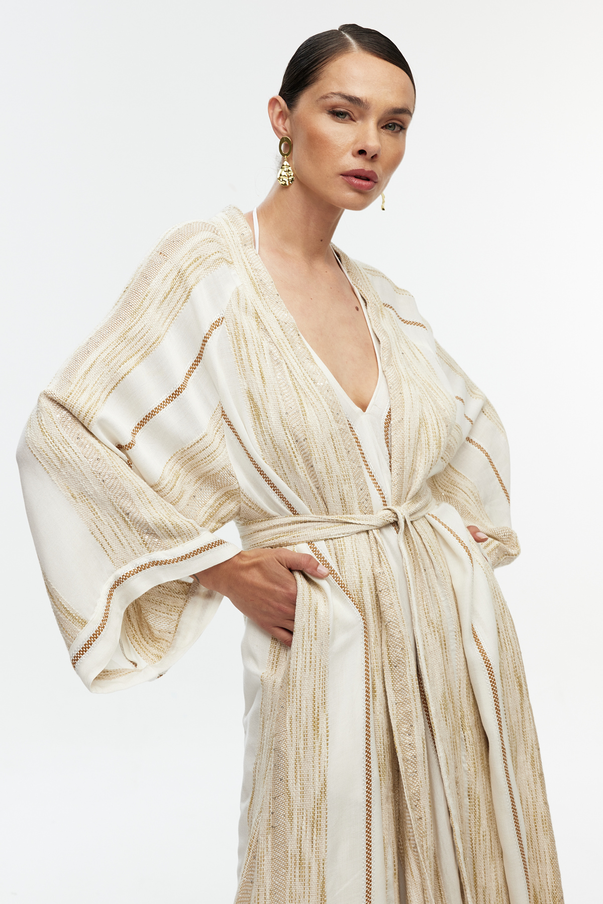 Kușaklı uzun kimono 3