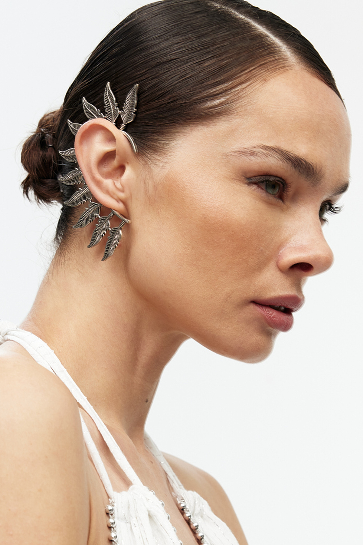 Silver Laurel Ear Cuff