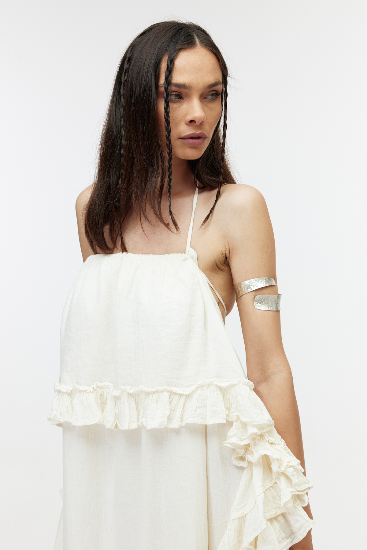Ekru cotton elbise 9